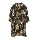 【中古】90s vintage CARIBBEAN JOE カリビアン ジョー L メンズ アロハシャツ 半袖シャツ リネン レーヨン 黒 中古A 古着