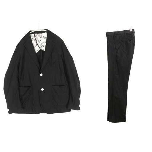 【中古】NUMBER NINE ナンバーナイン 3 M メンズ セットアップ スリーピース 3Bジャケット コットンスーツ 黒 中古C 古着 【中古】NUMBER NINE ナンバーナイン 3 M メンズ セットアップ スリーピース 3Bジャケット コットンスーツ 黒 中古C 古着