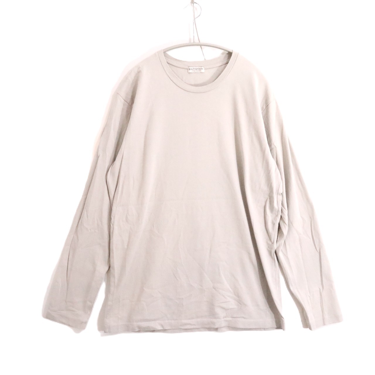【中古】BEAUTY YOUTH UNITED ARROWS ビューティーアンドユース ユナイテッドアローズ XL メンズ 長袖Tシャツ 24SS ハイゲージ ガスコットン クルーネック 1212-175-8385 グレー 中古A 古着