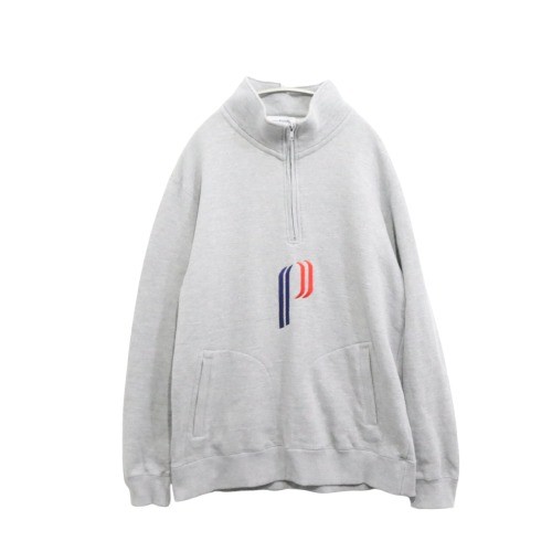 Collaboration - 【中古】CABARET POVAL キャバレー ポバール XL メンズ ハーフジップスウェット Half-zip Hoodie 裏起毛なし グレー 中古A 古着