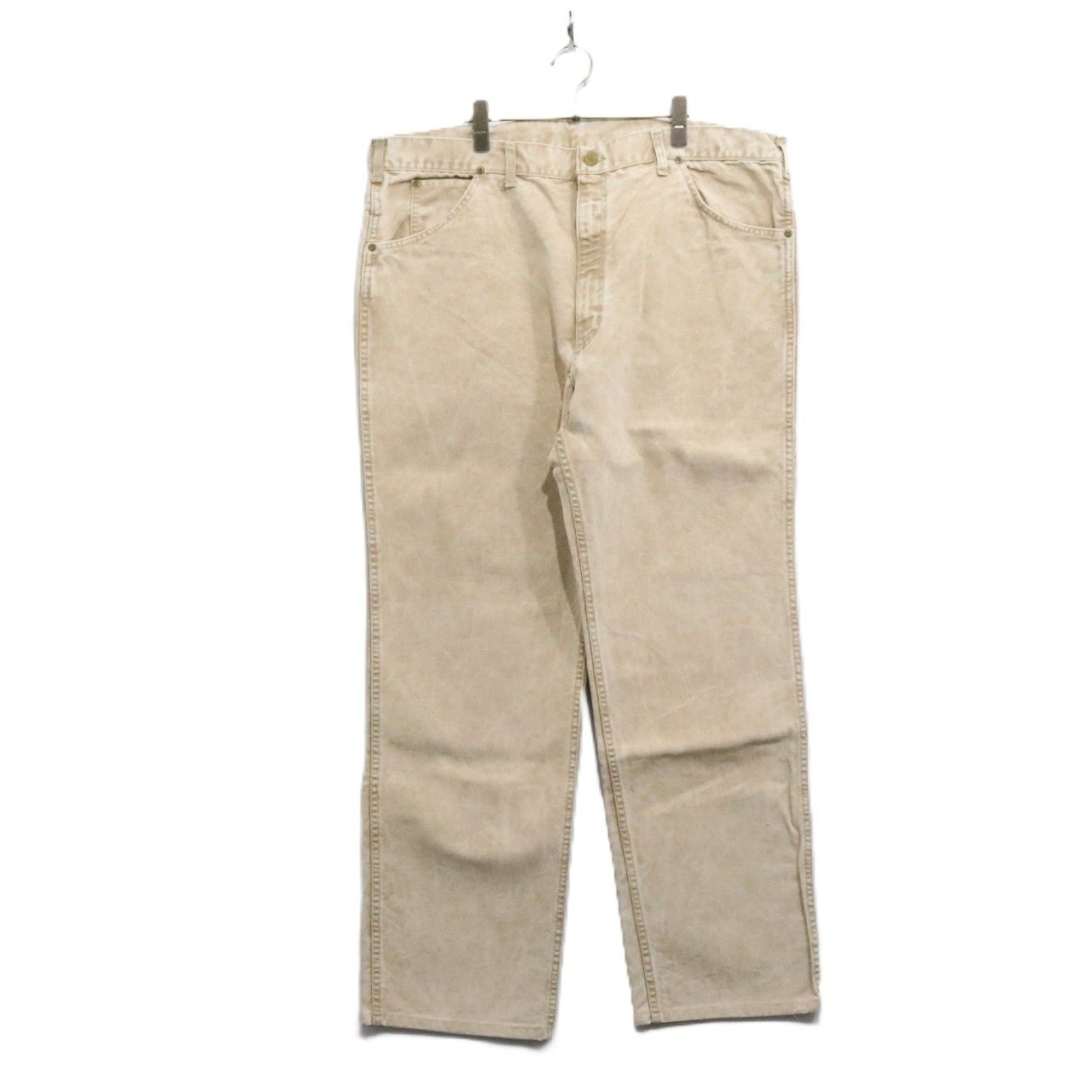 Rakuten - 【中古】90s vintage Carhartt カーハート W42 L32 メンズ デニムパンツ Acid Wash Denim Jeans Relaxed Fit USA製 A383 アシッドウォッシュ 92年製 ベージュ 中古A 古着