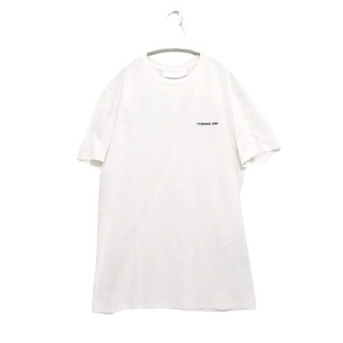 Rakuten - 【中古A】メンズS ニールバレット 反転ロゴ Tシャツ Neil Barrett Inverted Logo T-Shirt PBJT378A G554S ホワイト 送料無料