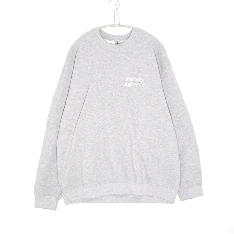Rakuten - 【中古A】メンズL メルセデス アンカー インク クルーネック スウェットシャツ Mercedes Anchor Inc. Crewneck Sweatshirt グレー ホワイトプリント 送料無料