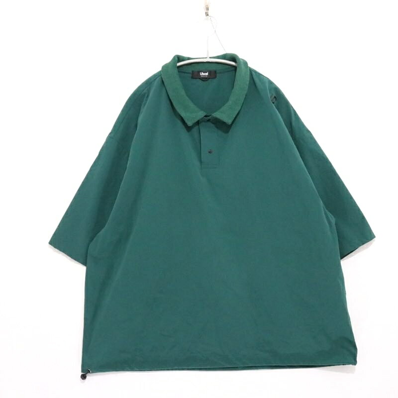 メンズ フリー ユイセル 22SS ルーズポロ Uiscel LOOSE POLO SHIRTS グリーン ナイロン ストレッチ センスオブプレイス バイ アーバンリサーチ