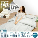 【期間限定 P10倍】【極×匠】日本製 布団セット 3点セット セミダブル ロング 掛け布団 敷き布団 枕 防ダニ 抗菌防臭 洗える 来客用 あったか マットレス不要 寝具セット 蒲郡布団 3KTSDL