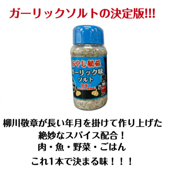 おやじ 秘伝 ガーリック ソルト 1本 万能 塩 万能調味料 肉 魚 野菜 料理 焼肉 ステーキ やきとり キャンプ メシ ハーブ 調味料 ギフト 新生活 食塩 にんにく 胡椒 しお こしょう ほりにし バーベキュー アウトドア スパイス ソルト