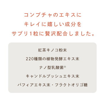 コンブチャ（約1ヶ月分）ダイエット ダイエットサプリ KOMBUCHA 健康 美容 酵素 サプリ サプリメント 紅茶 乳酸菌 発酵 送料無料 生酵素 オーガランド 【M】_JB_JD_JH