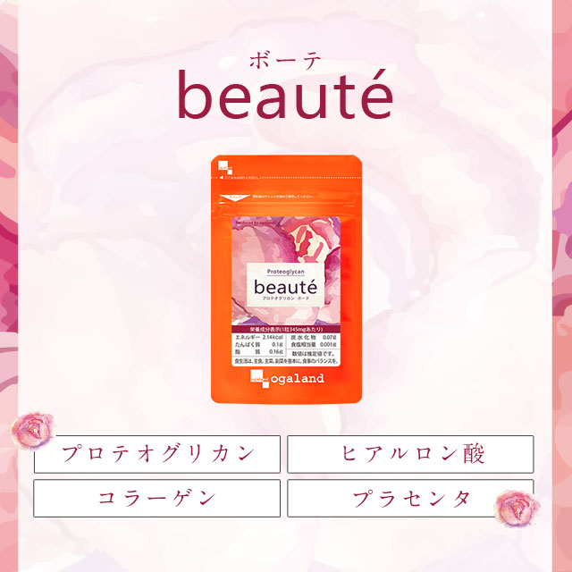 プロテオグリカン Beaute（6個セット・約6ヶ月分）美容 健康 サプリ サプリメント エイジングケア 美容ケア ヒアルロン酸 コラーゲン グルコサミン コンドロイチン と相性◎ オーガランド _JB_JH