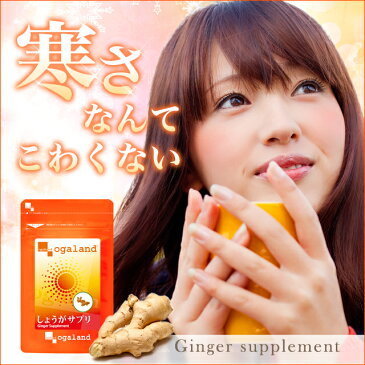 しょうがサプリ(約1ヶ月分) ジンジャー 生姜 サプリメント ダイエット 送料無料 サプリ オーガランド 寒さ 冷房 クーラー 燃焼系 パウダー しょうが 粉末 生姜茶 パウダー ショウガ 配合 【M】 _C3