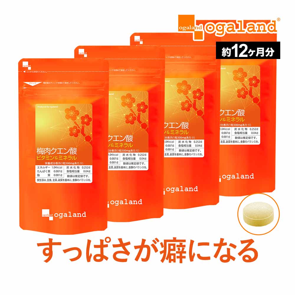 梅肉クエン酸 ビタミン&ミネラル（約12ヶ月分）送料無料 クエン酸 配合 梅肉エキス 鉄 アミノ酸 梅酢 ..