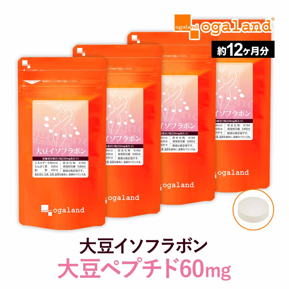 大豆イソフラボン（約12ヶ月分）サプリメント 送料無料 フラボノイド サプリ 大豆ペプチド イソフラボン 美容 健康 女性 大豆 エイジングケア 大容量 豆乳 より手軽 エクオール も販売中 【1年分】 _JB_JH ポイント消化 送料無 ポイント消費 送料無料のサムネイル
