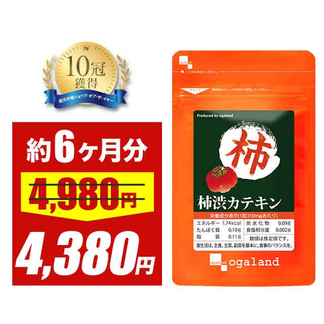 【大特価SALE】柿渋カテキン（約6ヶ月分）送料無料 サプリメント サプリ ニオイ 香り エチケット ポリフェノール 柿渋石鹸 健康 ヘルス 石鹸 せっけん 大容量 【半年分】 ポイント消化 送料無 ポイント消費 送料無料のサムネイル
