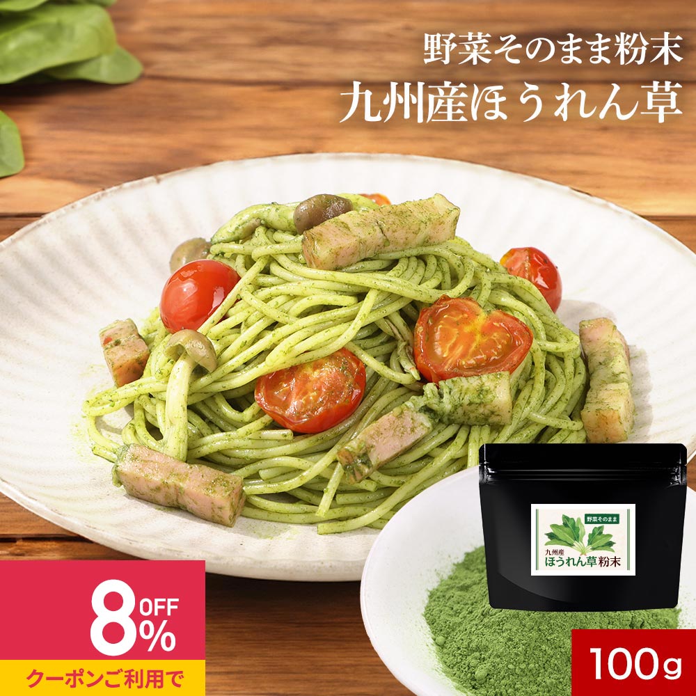 【最大20%OFFクーポン発行中】九州産 ほうれん草 粉末 パウダー 100g 野菜そのまま粉末 野菜パウダー ..