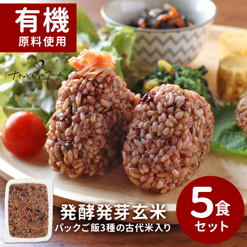 【198円OFF】発酵玄米 発酵発芽玄米 玄米 パック ご飯パック (160g×5食パック) 玄米ご飯パック レトルト あきたこまち 国産 有機 古代米 有機JAS 黒米 赤米 緑米 ブレンド米 健康 美容 レンジ レンチン 米 雑穀 送料無料 asdfのサムネイル