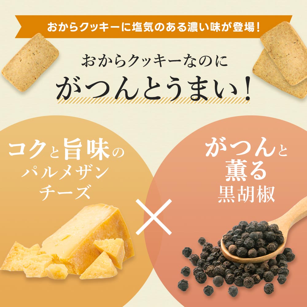 おからクッキー 訳あり チーズ ＆ 黒胡椒 150g×2袋 ダイエット お菓子 おかし 豆乳...