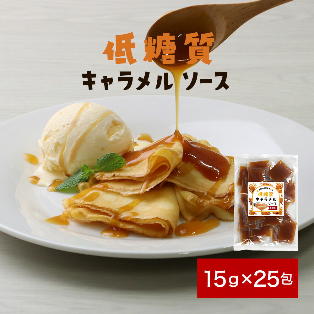 訳あり 在庫処分 キャラメルソース 低糖質 個包装(15g×25包) キャラメルシロップ ダイエット ローカーボ ロカボ 糖質制限 小分け お菓子作り スイーツ ヨーグルト ホットケーキ パンケーキ 長期保管 持ち運びしやすい 使いきりサイズ 衛生的 送料無料 食品ロス フードロスのサムネイル