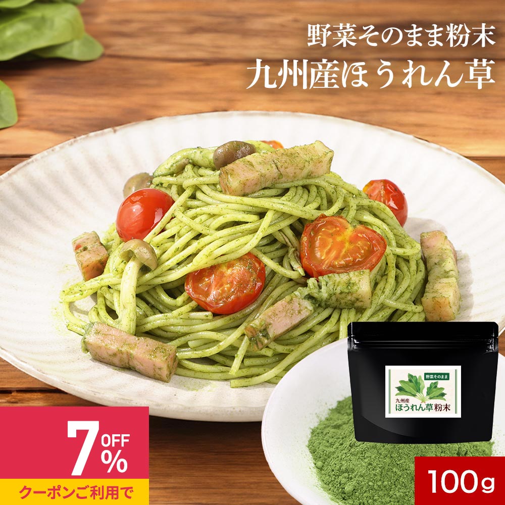 【クーポンで最大39%OFF】九州産 ほうれん草 粉末 パウダー 100g 野菜そのまま粉末 野菜パウダー お野..