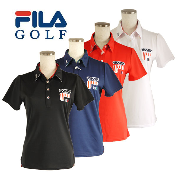 【クリアランスセール】 フィラゴルフ (FILA GOLF) メッシュボーダー 半袖ポロシャツ レディース 2017春夏 2017SSap_SALE