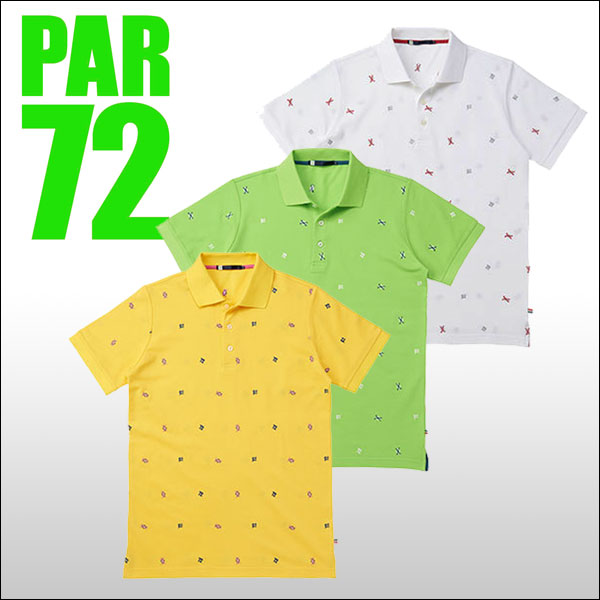【クリアランスセール】 パー72(パーセンタッタドゥエ) 総柄 半袖ポロシャツ メンズ