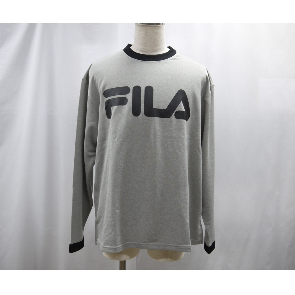 【アウトレット】FILA 長袖 スウェット トレーナー 薄手 モクグレー FM4345 メンズ