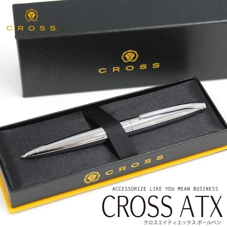 CROSS ボールペン CROSS クロス ボールペン ATX バソールトブラック　トランスルーセントブルー ピュアクローム