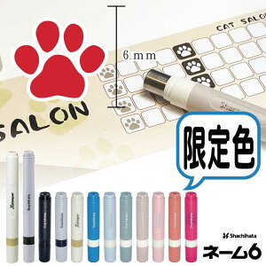 【絵柄デザイン】ネーム印 ネーム6 別注品 限定カラー 長軸 6mm直径 スタンプカード