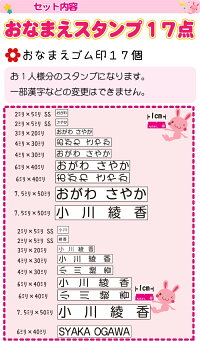 お名前はんこ/お名前スタンプ/キューティーネーム兄弟用ゴム印セット19点
