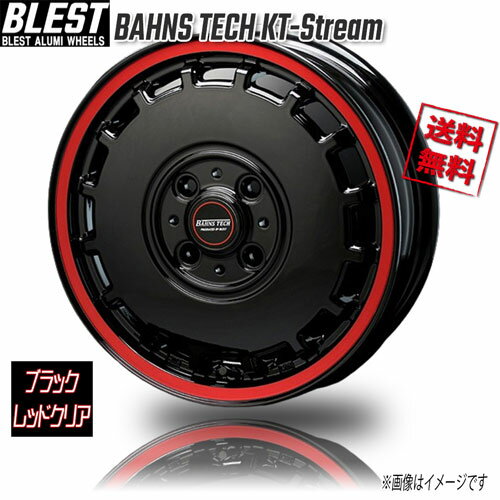 BLEST BAHNS TECH KT-Stream ブラックレッドクリア 12インチ 4H100 4J+43 1本 業販4本購入で送料無料