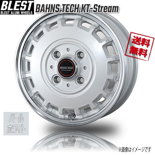 BLEST BAHNS TECH KT-Stream パールホワイト 12インチ 4H100 4J+43 1本 業販4本購入で送料無料
