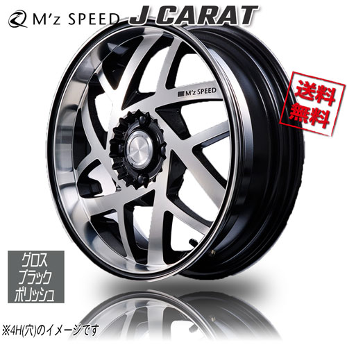 M'z SPEED J-CARAT GLASS BLACK/POLISH 17 5H100 7J+48 4 60 4̵ܹ