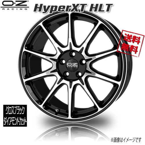 OZレーシング HyperXT HLT グロスブラックダイアモンドカット 22インチ 5H130 11.5J+22 4本 業販4本購入で送料無料