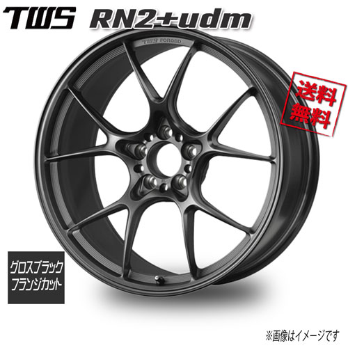 TWS TWS RN2+udm グロスブラック／フランジカット 21インチ 5H114.3 12J+38 4本 67.1 業販4本購入で送料無料