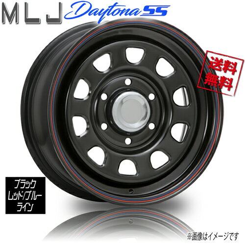 ホイール新品 4本セット MLJ デイトナ SS ブラック レッド/ブルーライン DAYTONA 16インチ 6H139.7 7J+38 業販4本購入で送料無料 200系 ハイエース レジアス バン