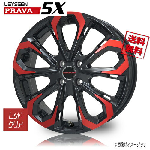 ホイール新品 4本セット BIGWAY Leyseen PRAVA5X レッドクリア 16インチ 4H100 6J+40 67.1 業販4本購入で送料無料 ライズ ロッキー ヤリス アクア デミオ