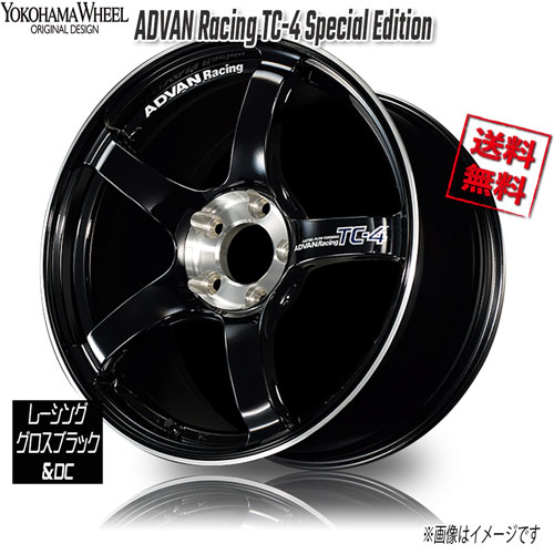 ヨコハマ アドバンレーシング TC-4 Special Edition グロスブラック＆DC 18インチ 5H114.3 9J 35 4本 73 業販4本購入で送料無料