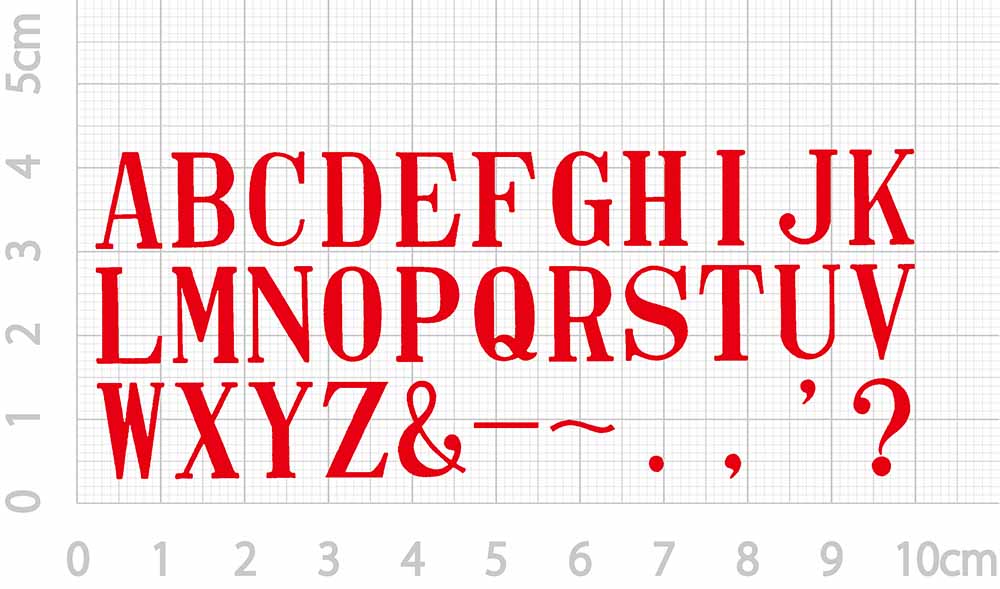 アルファベットゴム印セット　0号　明朝体富士印ゴム印/ABCセット/33本組 2