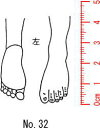 人体図スタンプ ゴム印　医療用　カルテ　【左足】32