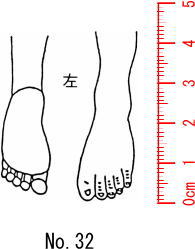 人体図スタンプ ゴム印　医療用　カルテ　【左足】32