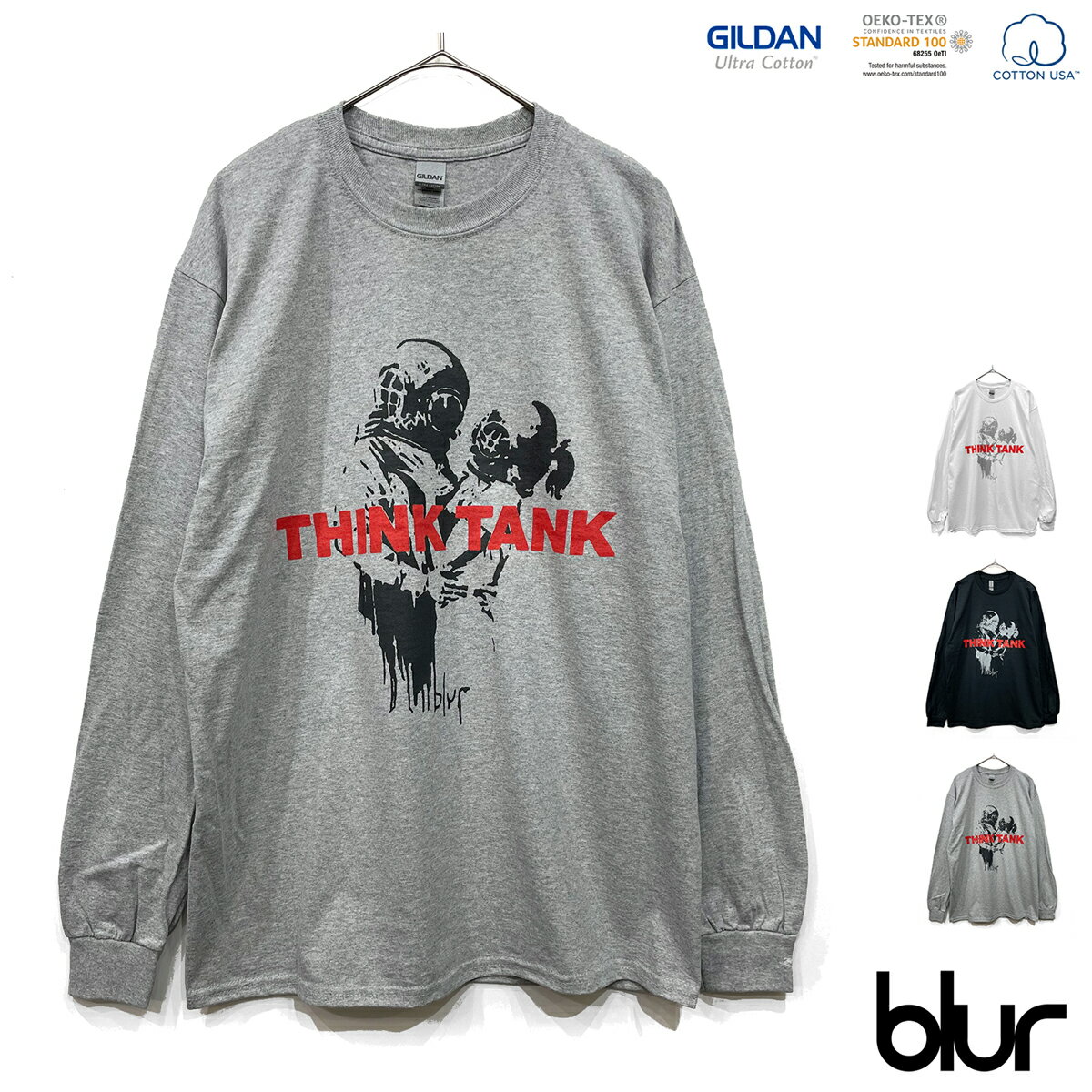 blur「THINK TANK」ブラー　シンクタンク　バンクシー　Tシャツ　ロンT　T-shirts 音楽Tシャツ　長袖Tシャツ　バンドTシャツ