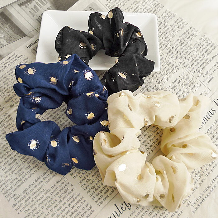 ゴールドポイントドットシュシュ