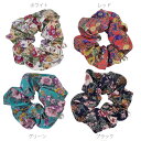 【SALE】パールチャーム付き 花柄シュシュ 表示在庫限りで販売終了!