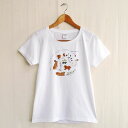 【アウトレット】うさぎ柄 Tシャツ/森山標子 T-shirt/ShinakoMoriyama 【Lサイズ】