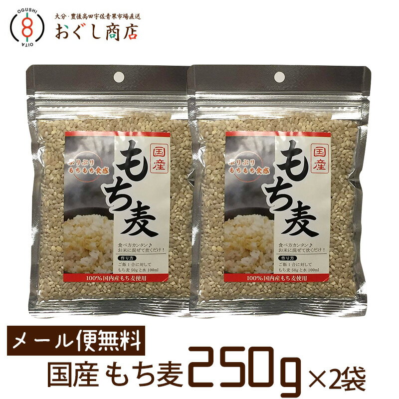 【メール便で送料無料】国産 もち麦 500g(250g×2個)【代引き不可】【日付け指定不可】