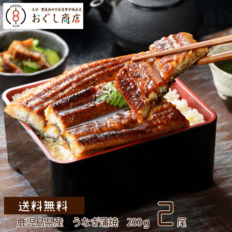 .【送料無料】国産 鹿児島県産 鰻蒲焼 200gUP 冷凍 2尾セット/うなぎ/かば焼き/お中元/お中元/丑の日/土用の丑の日/ギフト/プレゼント/食品【クール便配送】【代引き不可】