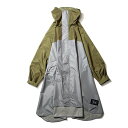 【あす楽】キウ KiU ウェア ポンチョ KiU NEW STANDARD RAIN PONCHO K163-929-R カーキ×グレー 袖付き レインコート カッパ 雨具 観戦 応援 台風 大雨 豪雨 ファスナー 収納袋 アウトドア 野外フェス かわいい おしゃれ ワールドパーティー フルジップ 防水 片側ポケット