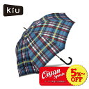 ブラント 折りたたみ傘 メンズ ★5%以上off★あす楽★キウ KiU 傘 Aジャンプ A-JUMP UMBRELLA K32-232-R ビブラントチェック 長傘 雨具 日傘 応援 観戦 晴雨兼用 ワンタッチ傘 Wpc. レディース メンズ UVカット 紫外線対策 雨傘 男女兼用 通勤 通学 ユニセックス ワンタッチ 防水 撥水 60cm