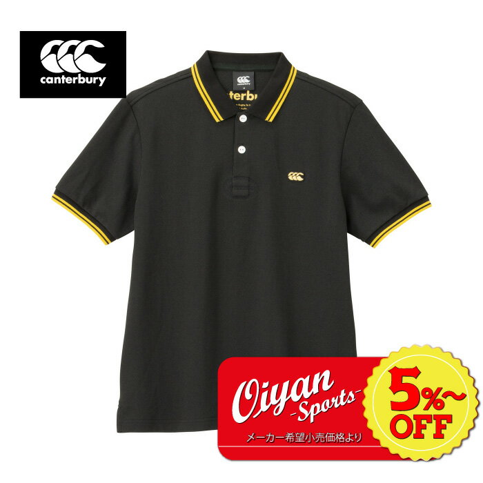 楽天おいやんshop★40％off★あす楽★特価商品★カンタベリー CANTERBURY RA33079 S/S RUGGERPOLO ブラック （19） ラグビー ラグビージャージ ラガーシャツ Tシャツ ポロシャツ 半袖 半そで 2つボタン カジュアル ラガーポロ ショートスリーブ メンズ おしゃれ ウェア セール