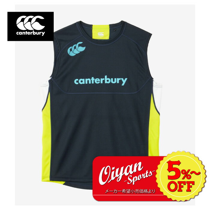 ★5%以上off★あす楽★カンタベリー CANTERBURY RG33715 PRACTICE SLEEVELES ネイビー(29) ラグビー ジャージ ラガーシャツ ノースリーブ タンクトップ 袖なし メンズ 遮熱 抗菌 防臭 ドライ 汗 ニオイ べたつき 軽減 練習着 合宿 部活 クラブ プラシャツ