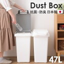 ゴミ箱 ふた付き 防臭 抗菌 防汚加工 47L ごみ箱 日本製 生ごみ おむつ ペットフード 生理用品 消臭 コバエ対策 簡単開閉 キッチン ダストボックス お...