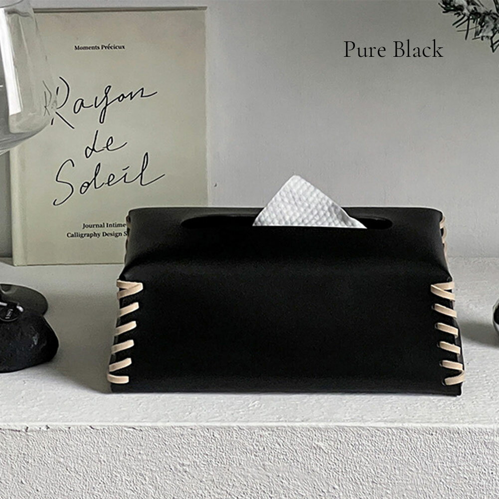 楽天市場】ティッシュカバー レザー（カラーブラック）の通販